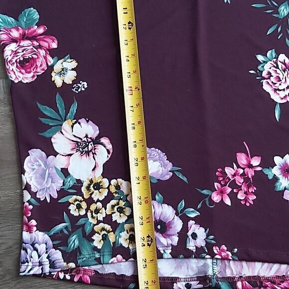 White Birch Floral Print Long Sleeve Boat Neck Crisscross Top - Size Small - Picture 5 of 7